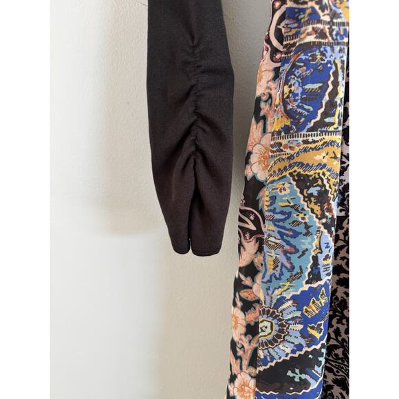 Anthropologie Floral Embroidered Deep V Neck Maxi Dress Floral Paisley Size 0 - Picture 10 of 12